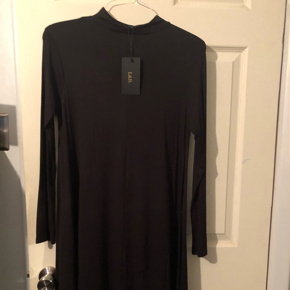 L&B long sleeve black dress